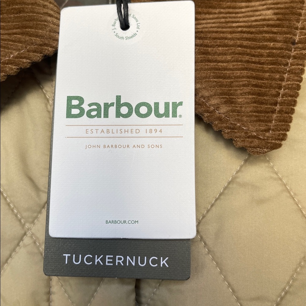 Barbour X Tuckernuck Miley Women's Beige Quilt Jacket in Light Fawn Size 10 - Picture 6 of 12